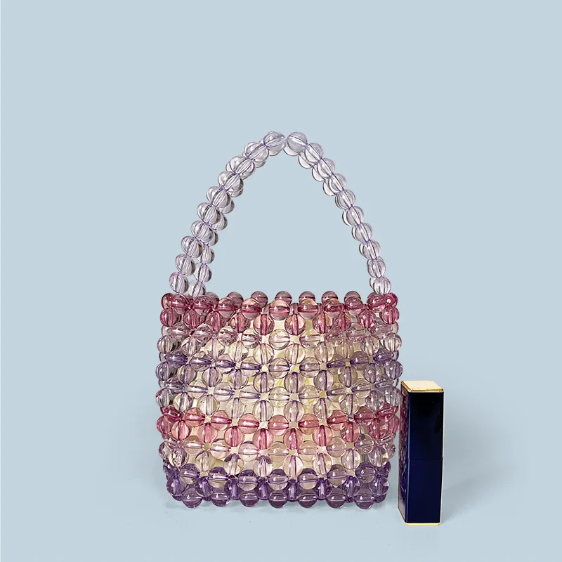 Handmade Beaded Woven Bucket Bag