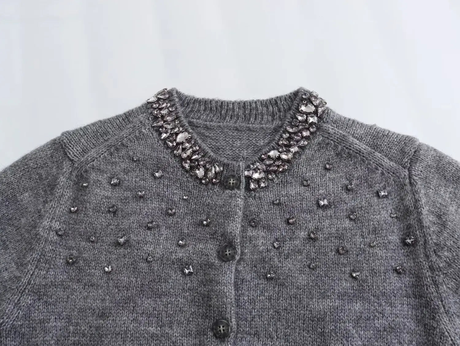 Cardigan Women’s Round Neck Short Sleeve Knitted