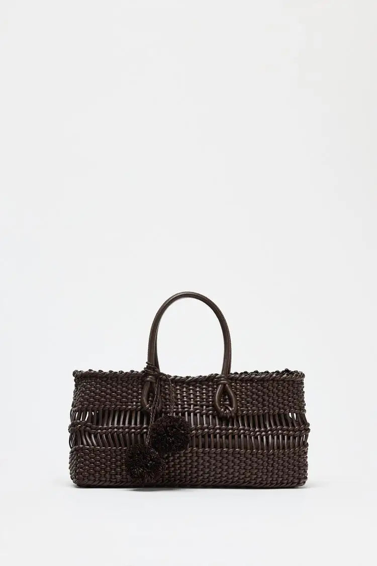 Braided Handbag Tote Bag With String