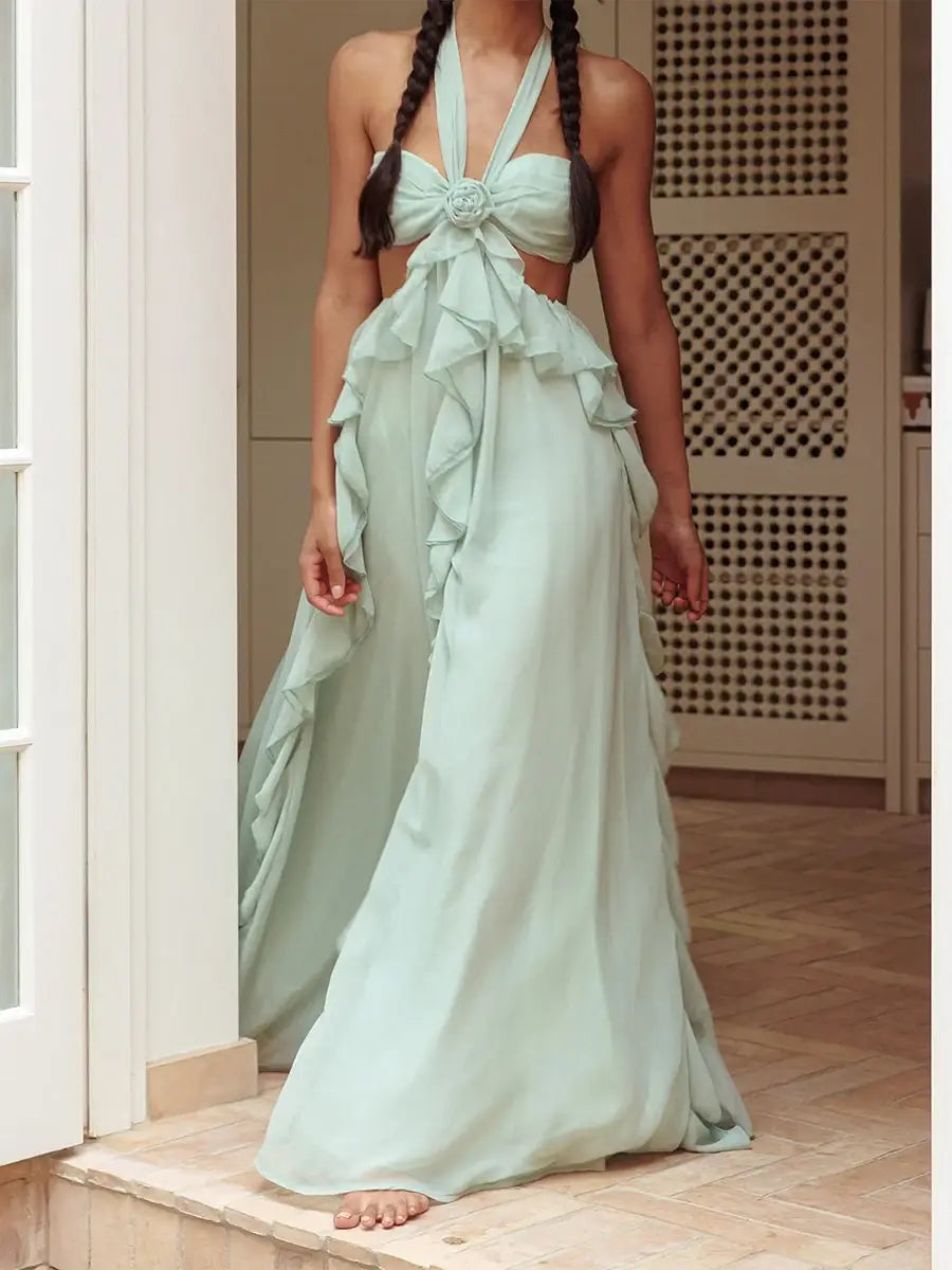 Women’s Backless Cutout Ball Gown Dress