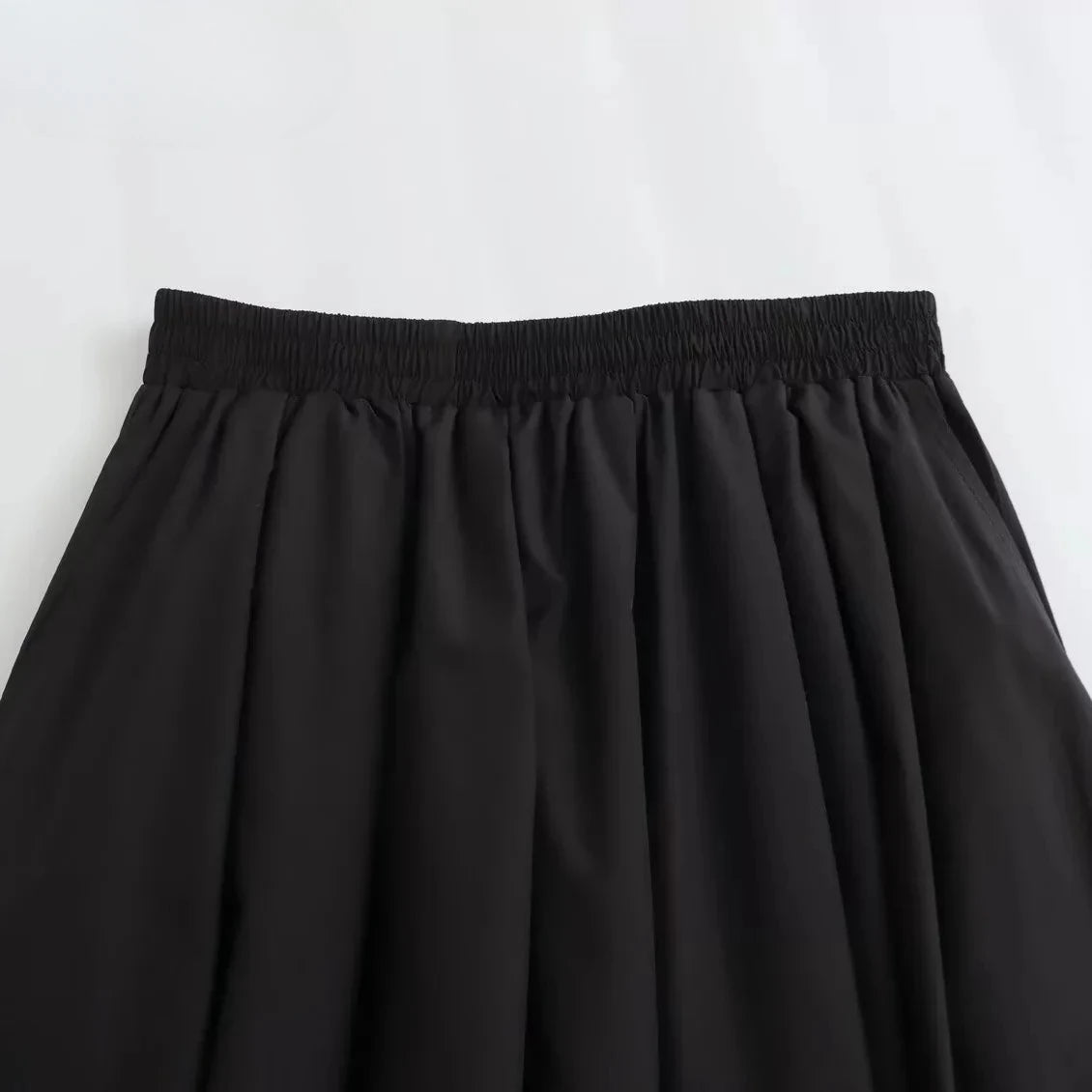 Women's Fashion  Black Wide Pleated Swing Vintage - Norellé