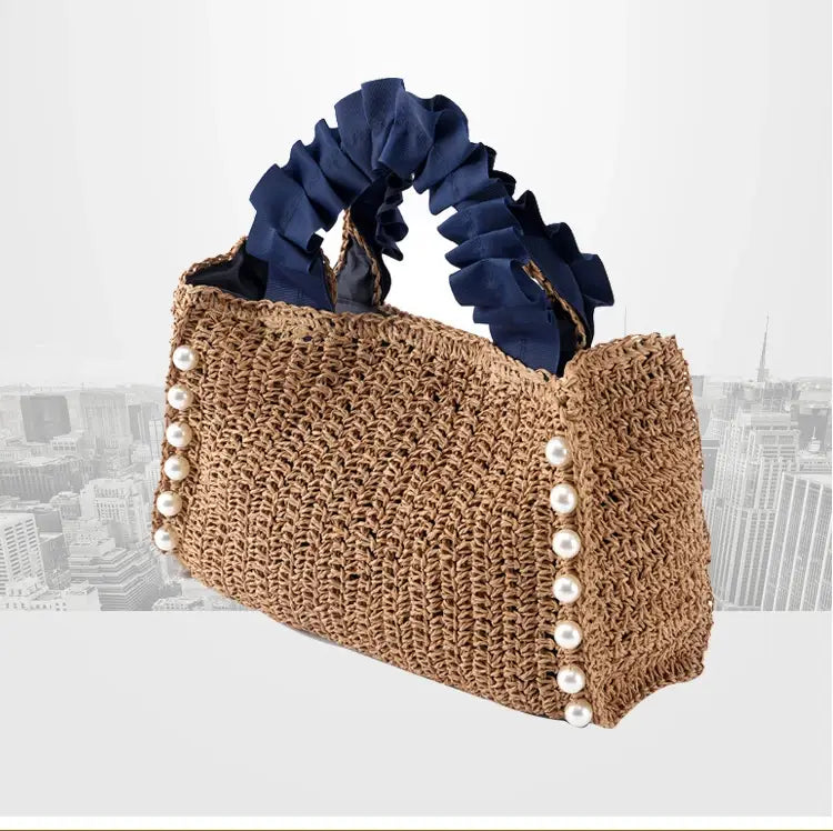Pearls Straw Bags for Women