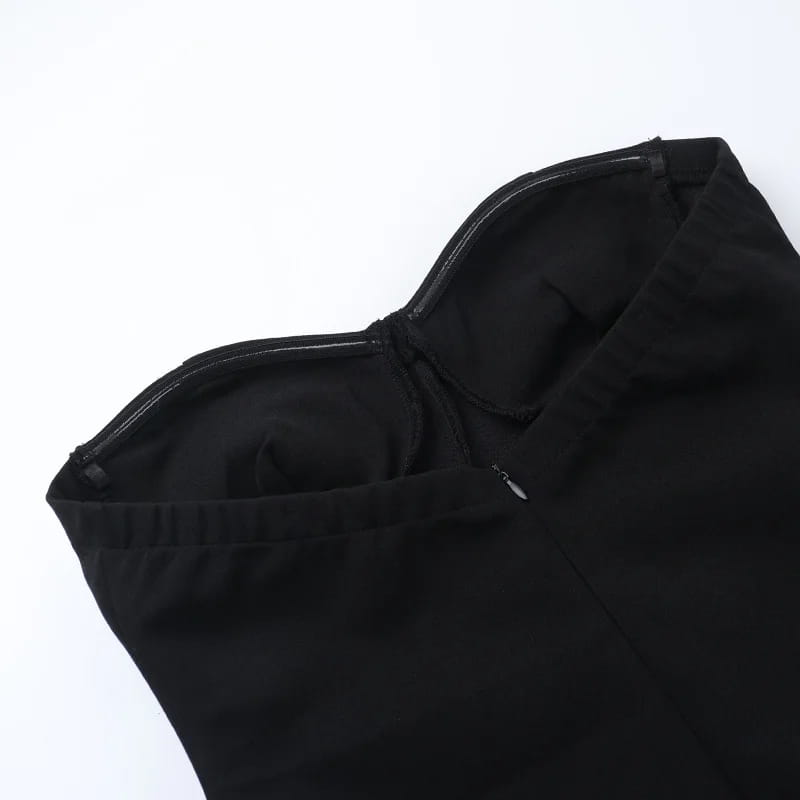 Strapless Backless Black Dress For Women