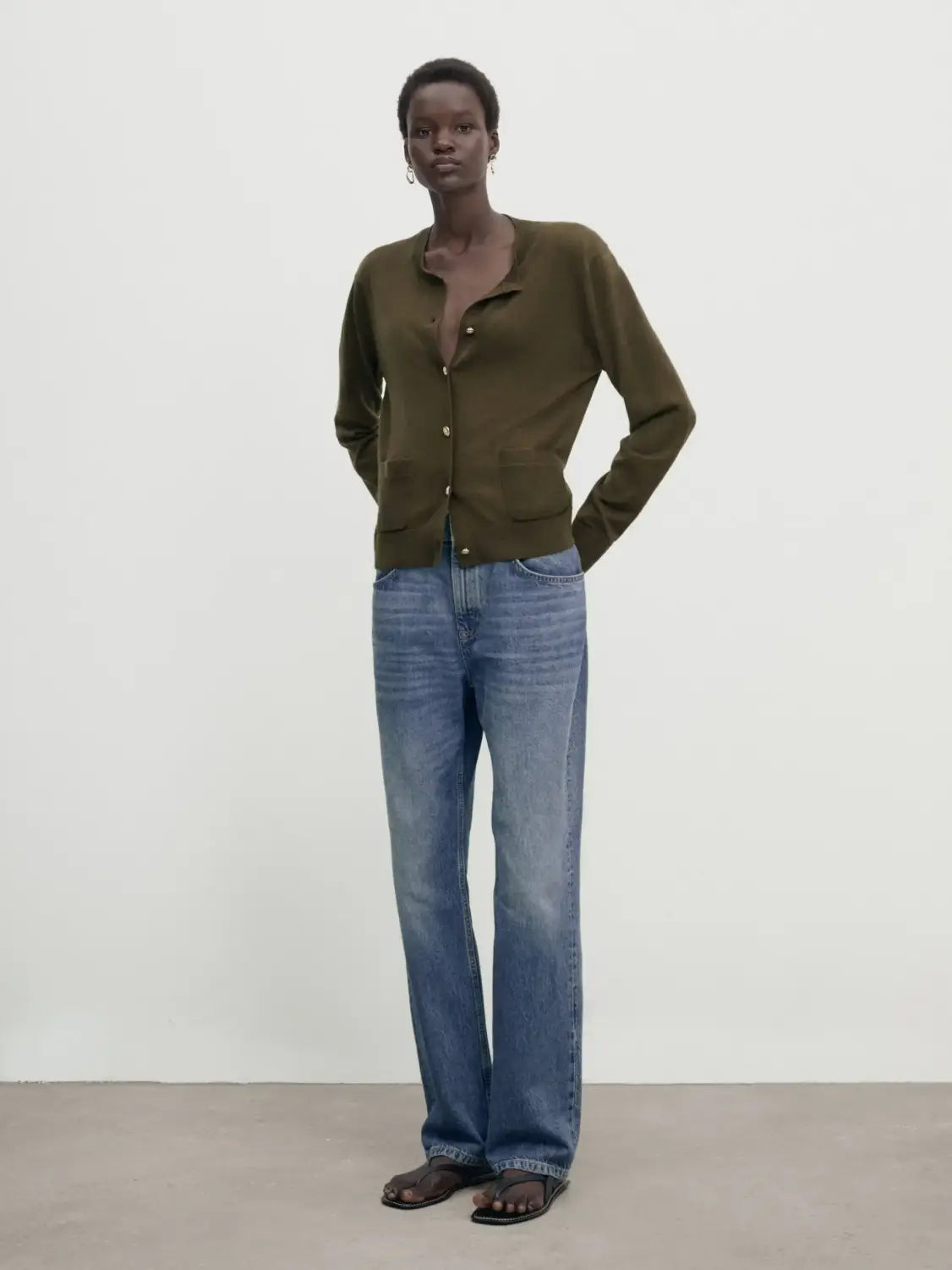 Women’s Casual Little Gold Buckle Knit Cardigan