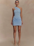 One Shoulder Backless Mini Dress Women - Norellé