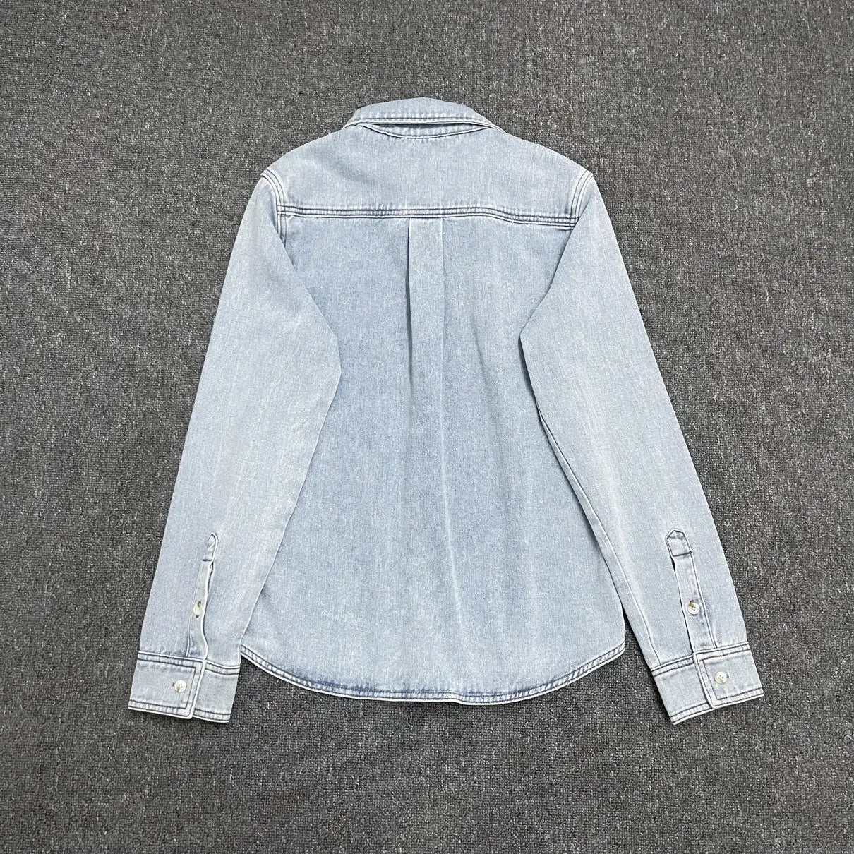 Cotton Jeans Set for Women Casual Versatile Long Sleeve Shirt High Waist Straight Leg Pants