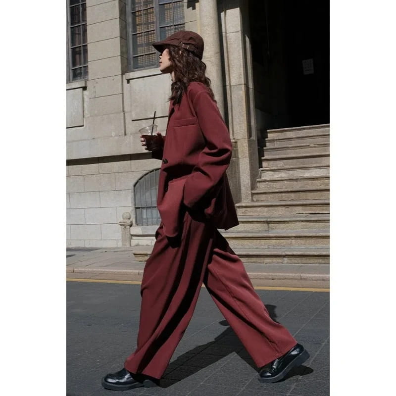 Women’s Button Pocket Fashion Solid Color Minimalist Casual Long Sleeve Blazers