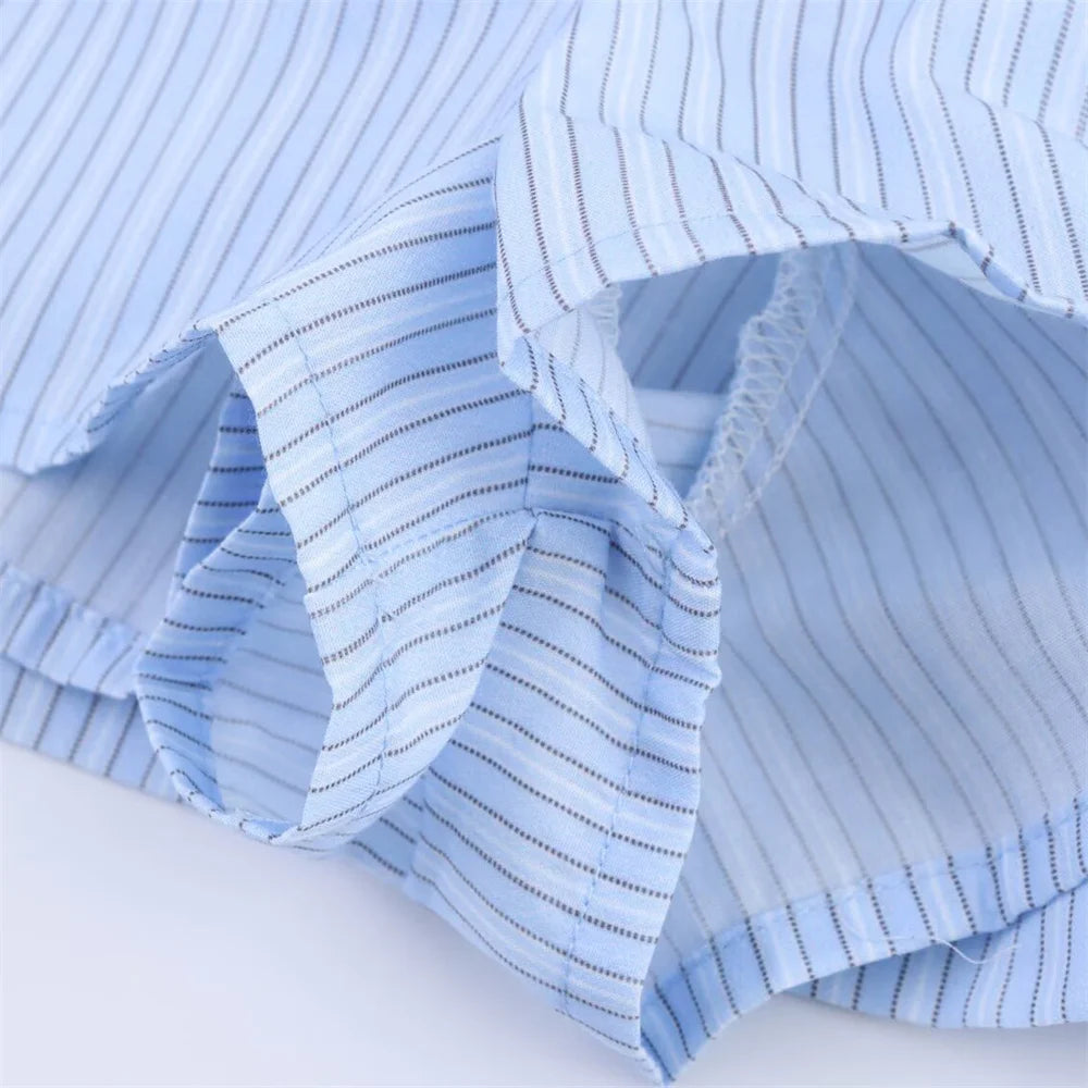 Women’s Lace Detail Striped Short Shirt Fluffy Mid Waist Skirt Pants Set