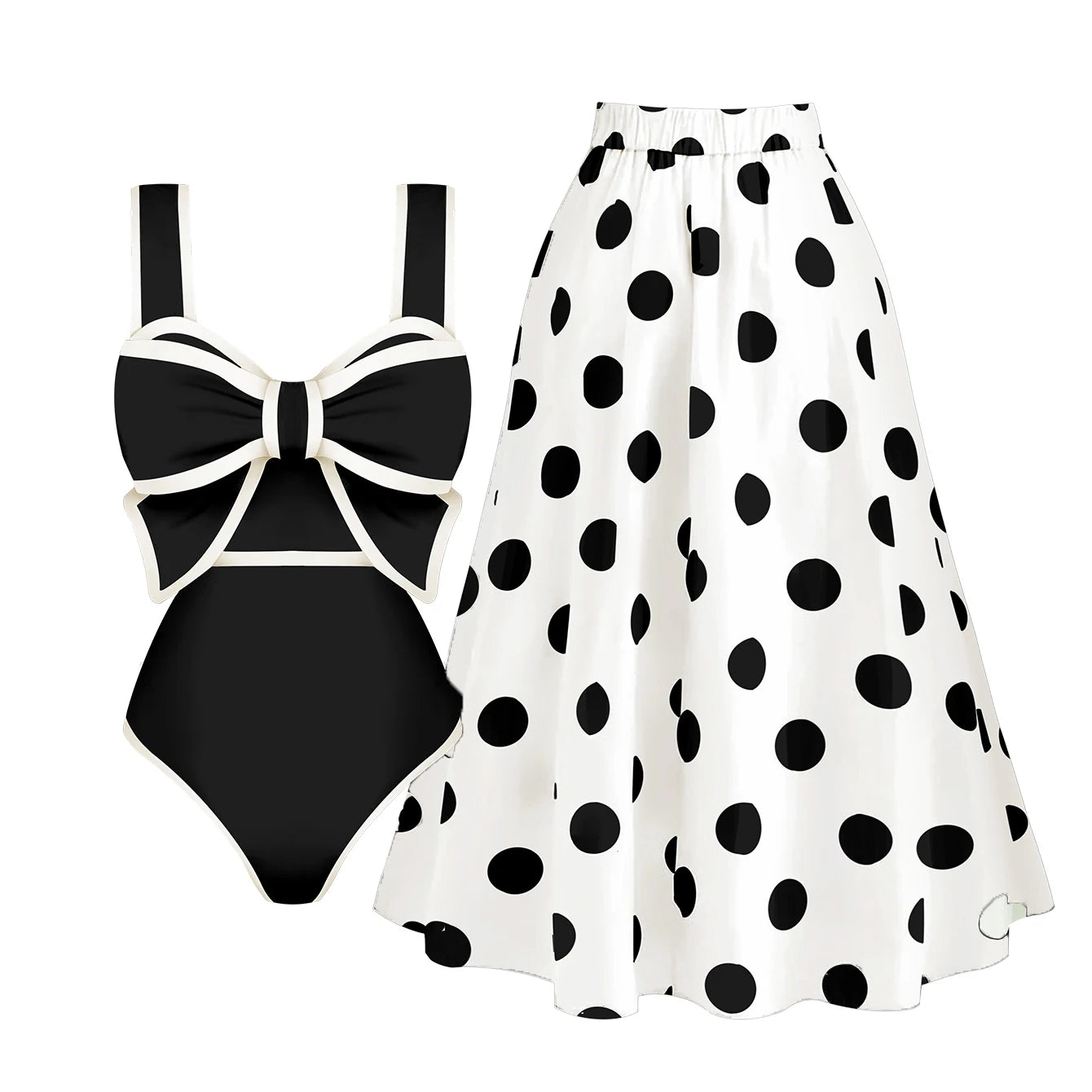 Ruffle Bikini Set Printed Women Swimwear Skirt - Norellé