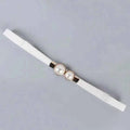 Elegant Double Pearls Buckle Elastic Women Belts