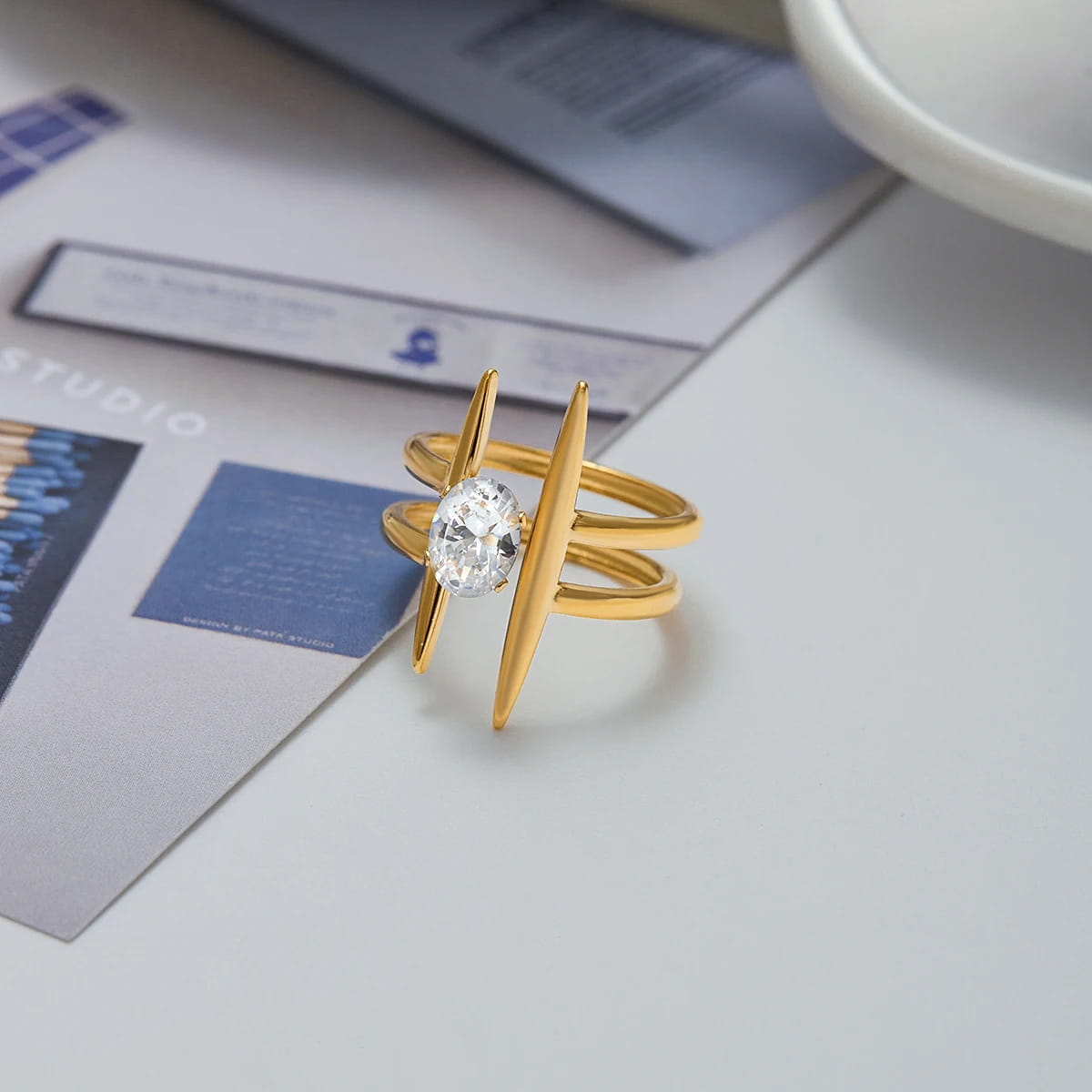 Minimalist Gold Color Plated Stainless Steel Rings
