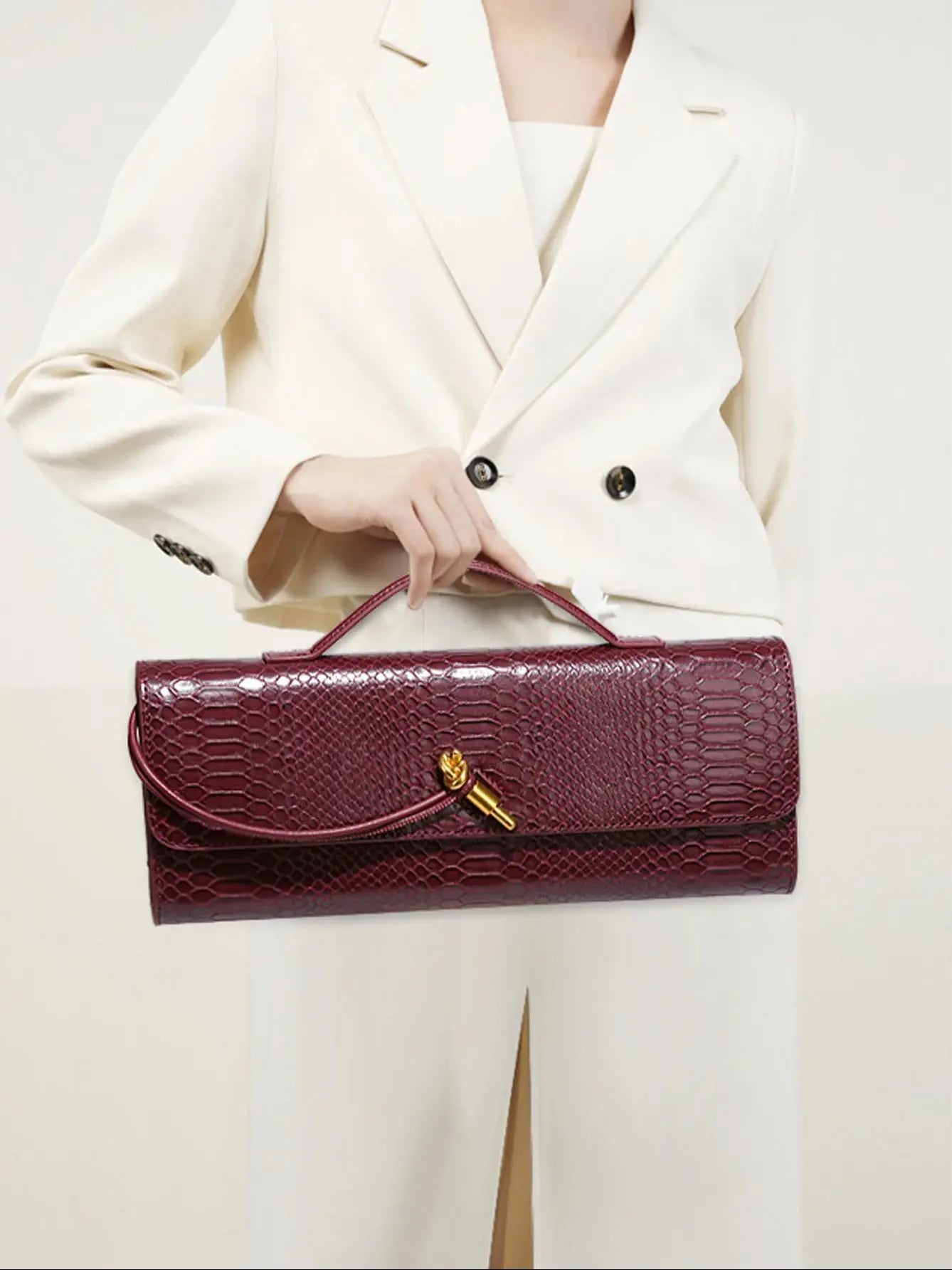 Burgundy Bag Cherry Red Envelope