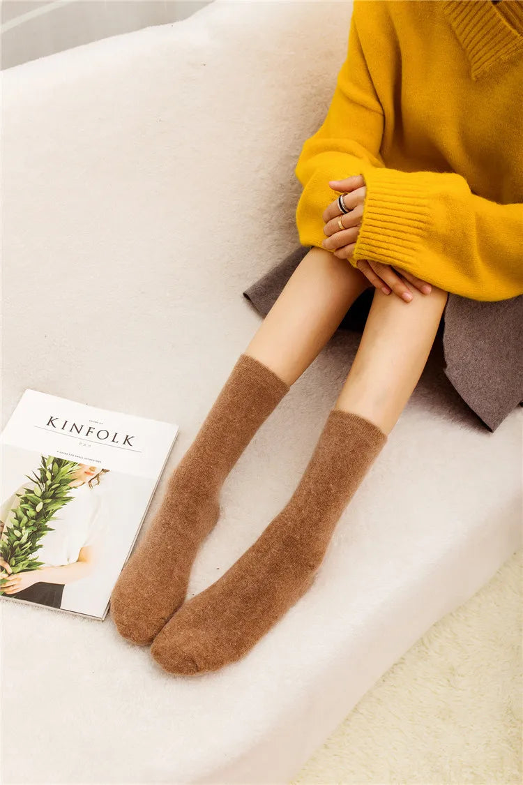 Pure Color Warm Winter Socks