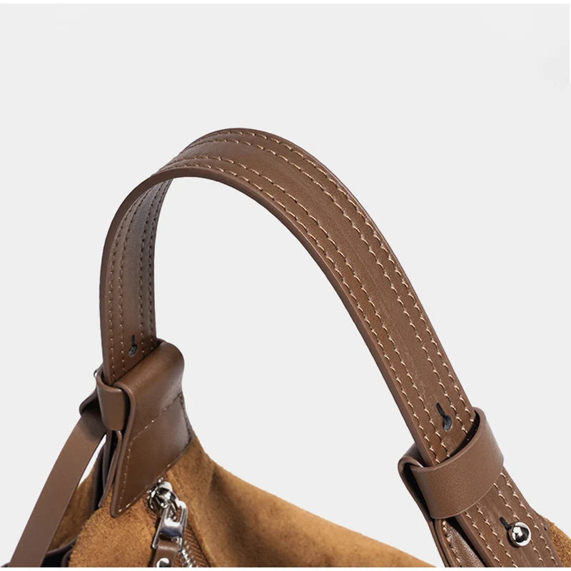 Simple Suede Leather Dumpling Bag