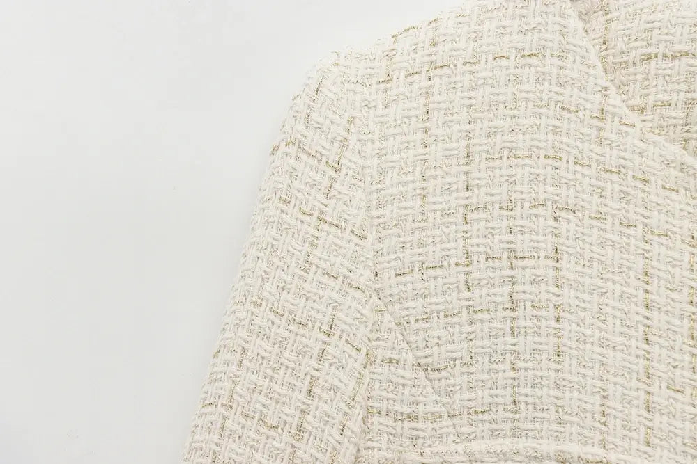 Women Tweed Single Breasted Elegant Jacket