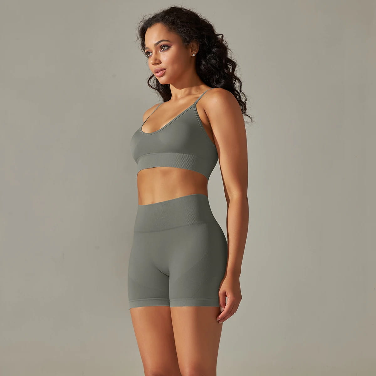 Seamless Yoga Set Camisole Bra Shorts