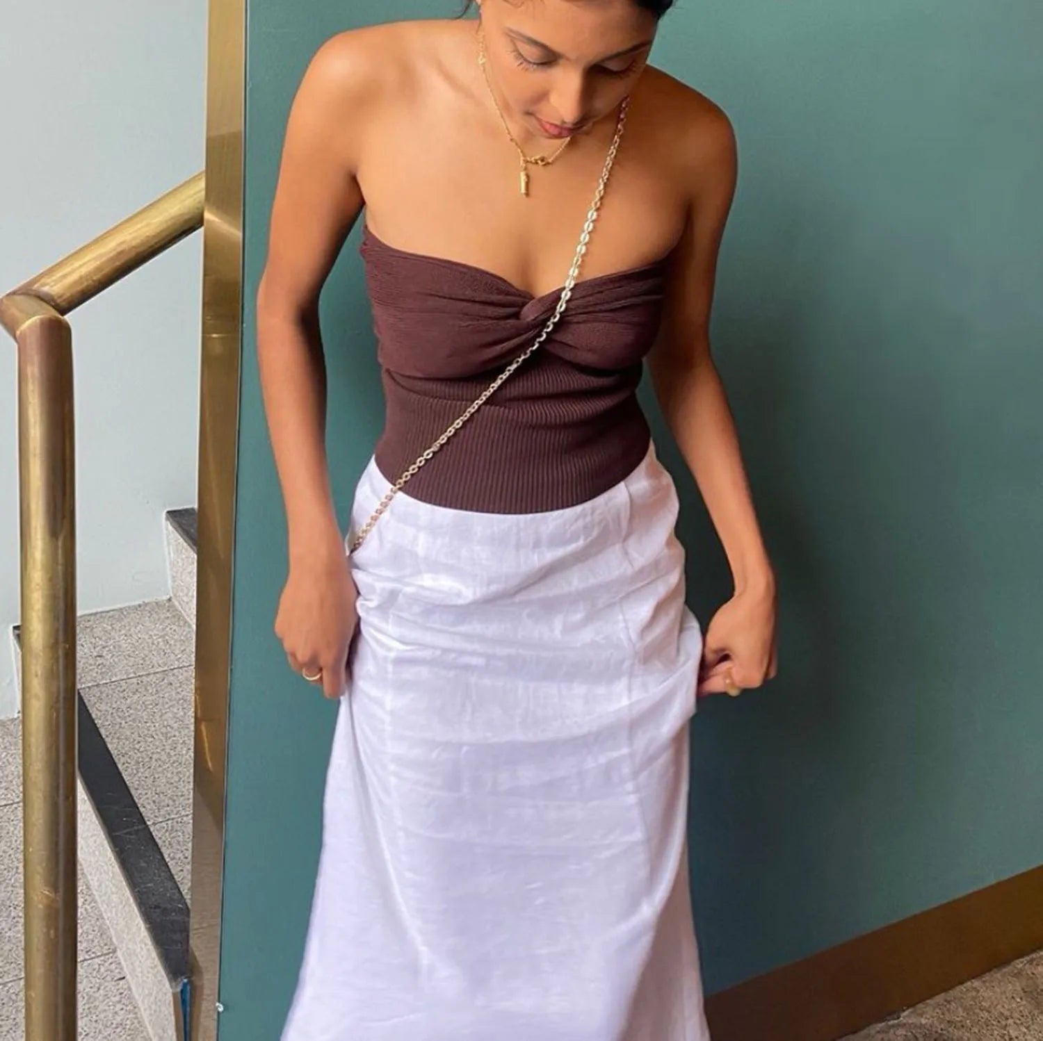 Backless Off Shoulder Crop Top