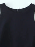 Pleated Mini Dress with Side Loops for Women, Halter Neck, Back - Norellé