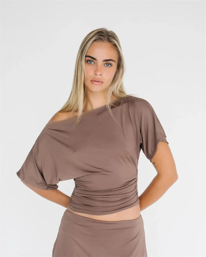 Shoulder T-shirt Tops For Women
