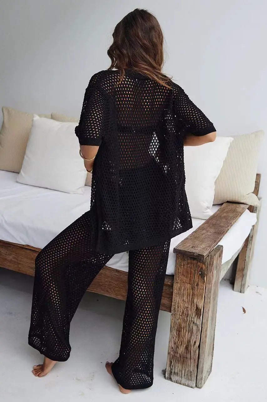 2 Piece Knitted Openwork Outfit for Women