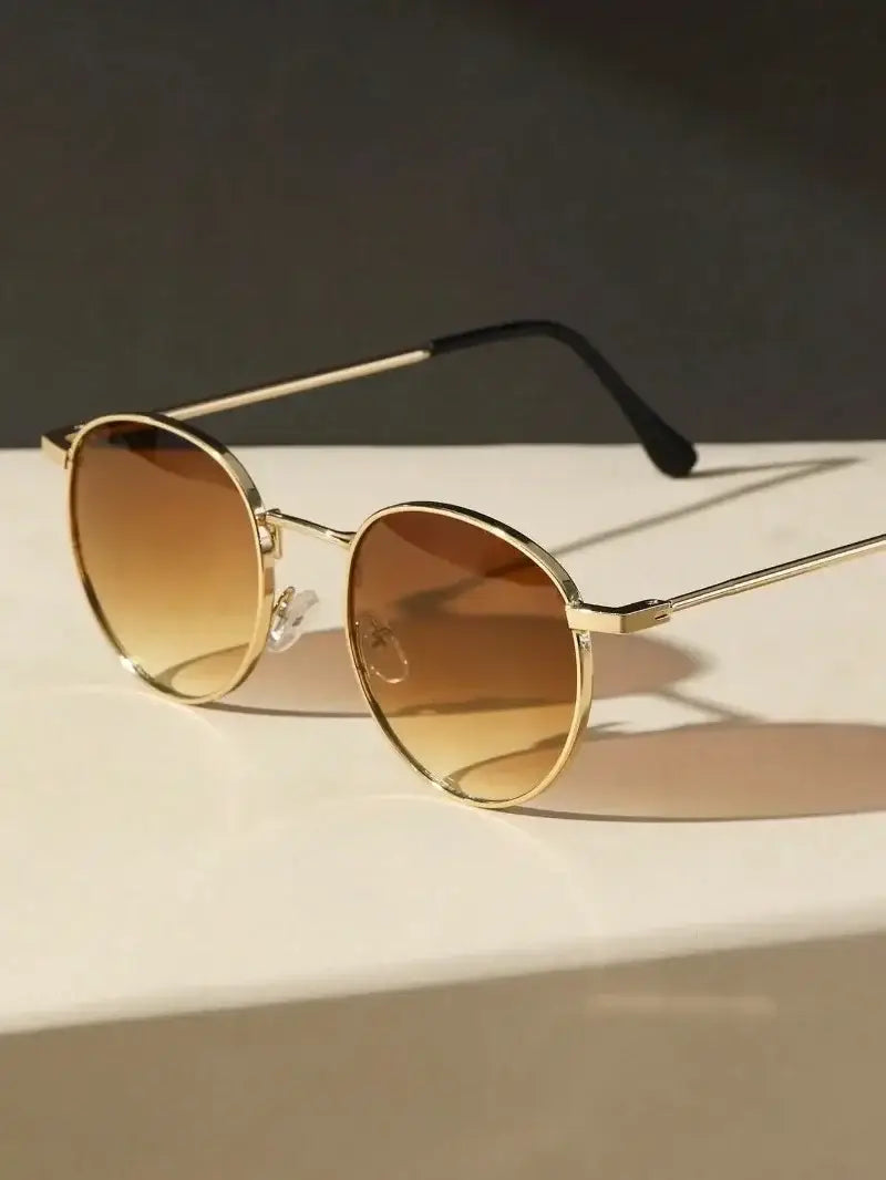 Metal Round Frame Vintage Casual Sunglasses