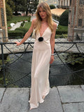 Flower Deep V-Neck Maxi Dress For Women - Norellé