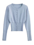 Autumn Fashion Knitwear Cardigan Top Women's Ribbed Patchwork - Norellé