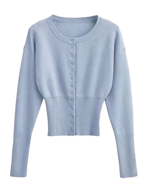 Autumn Fashion Knitwear Cardigan Top Women's Ribbed Patchwork - Norellé