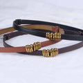 Thin Retro Gold Buckle Adjustable Women Belt