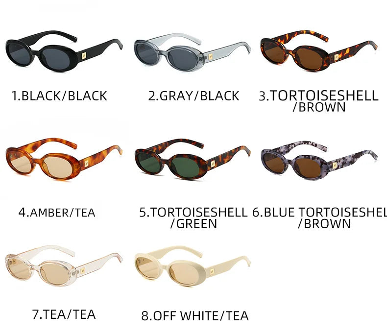 Classic Small Oval Sunglasses for Women