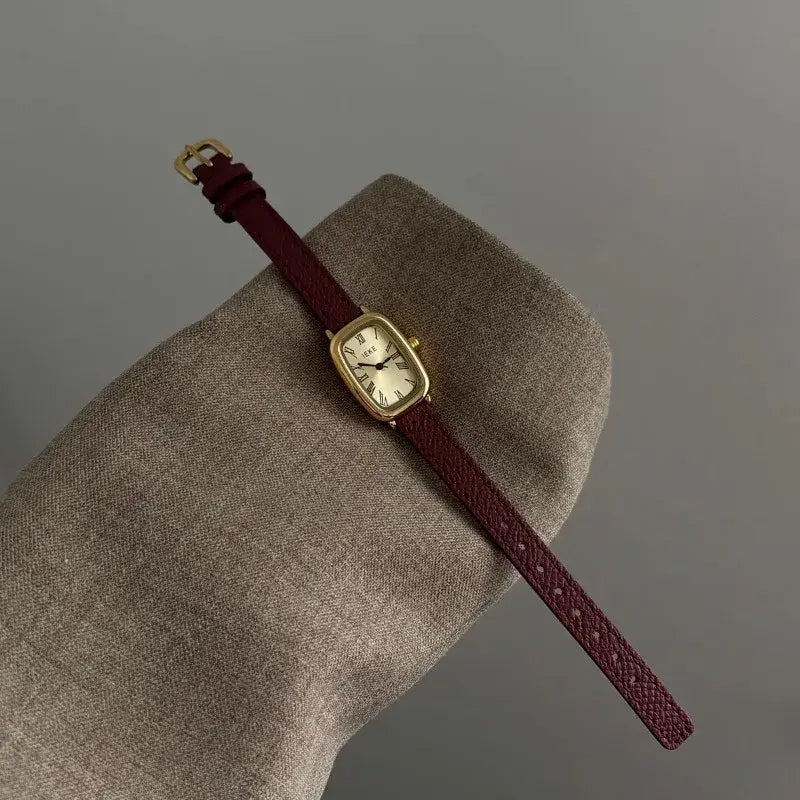 Women’s watch Fashion Square Gold Case Black Brown