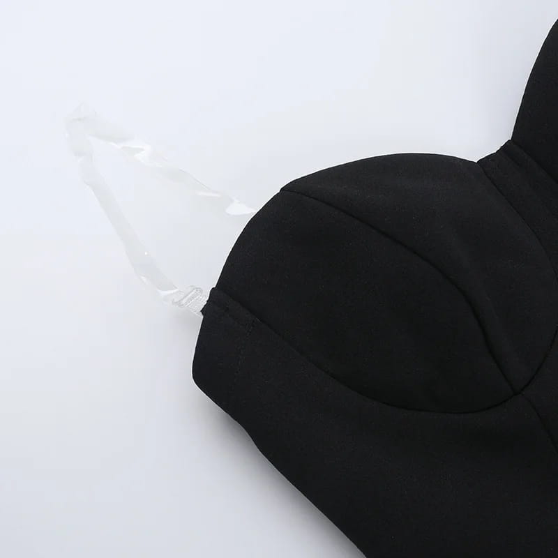 Strapless Backless Black Dress For Women