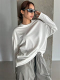 Women Basic Long Sleeve Loose O-neck T-shirt - Norellé