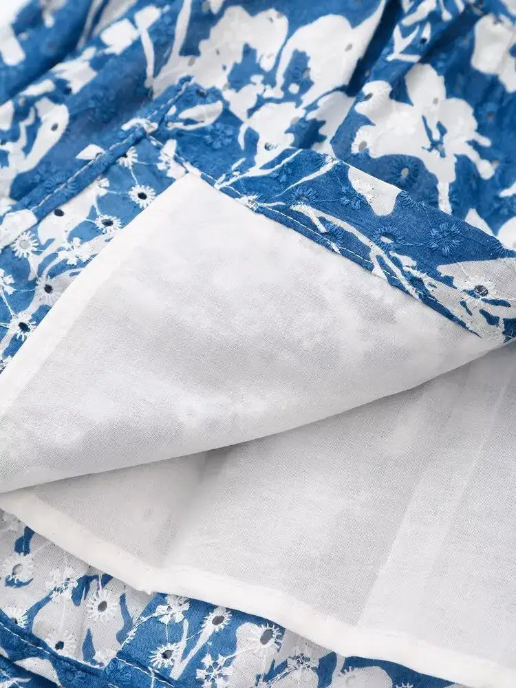 Women’s Lace-up Floral Print Mini Dress