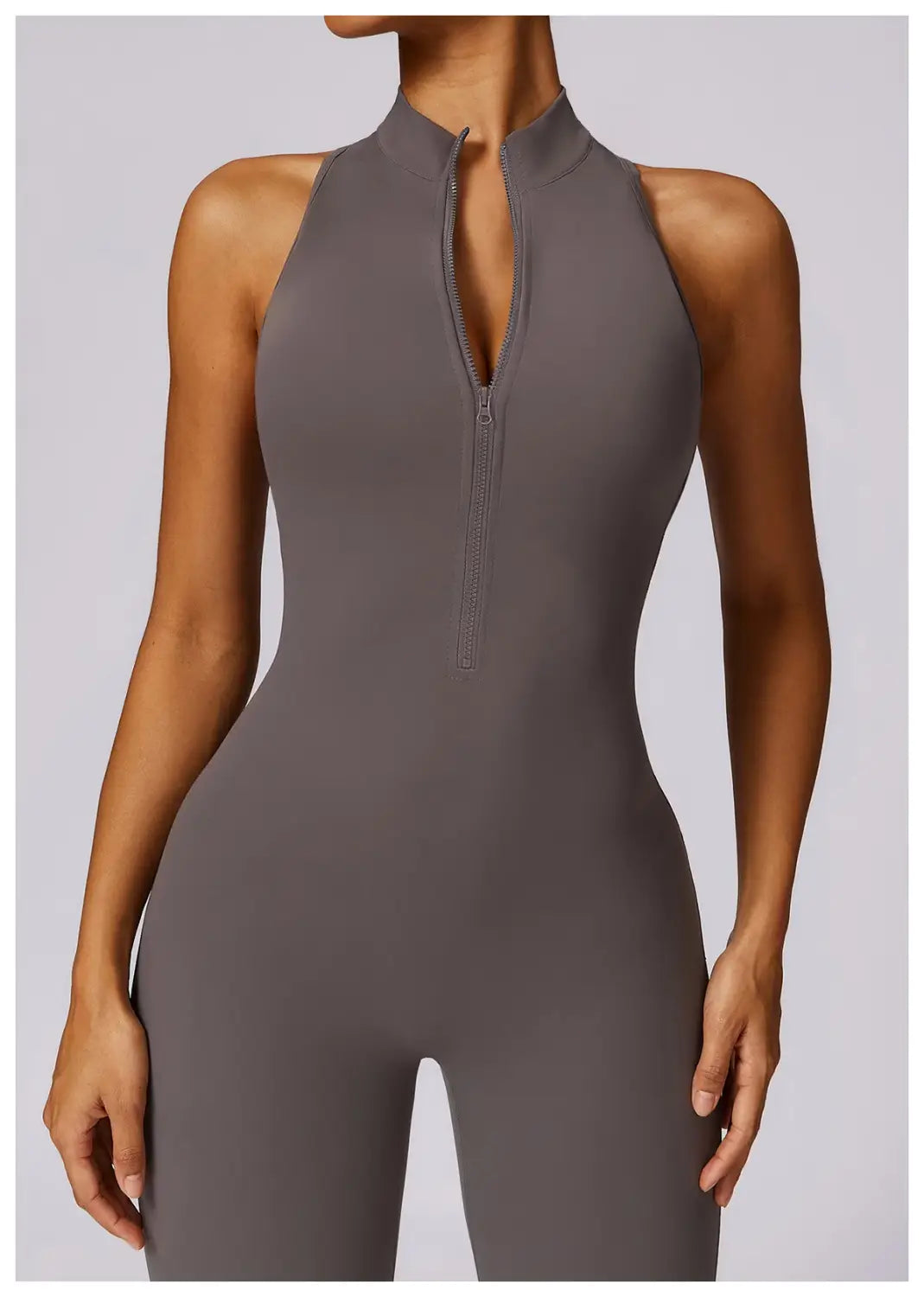 Zipper Women Sports Jumpsuit One-piece Suit