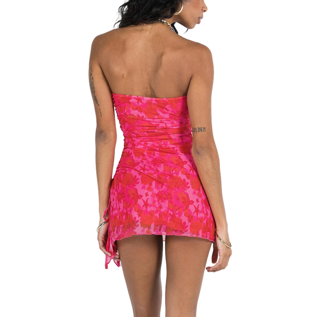 Women Floral Bodycon Tube Dress