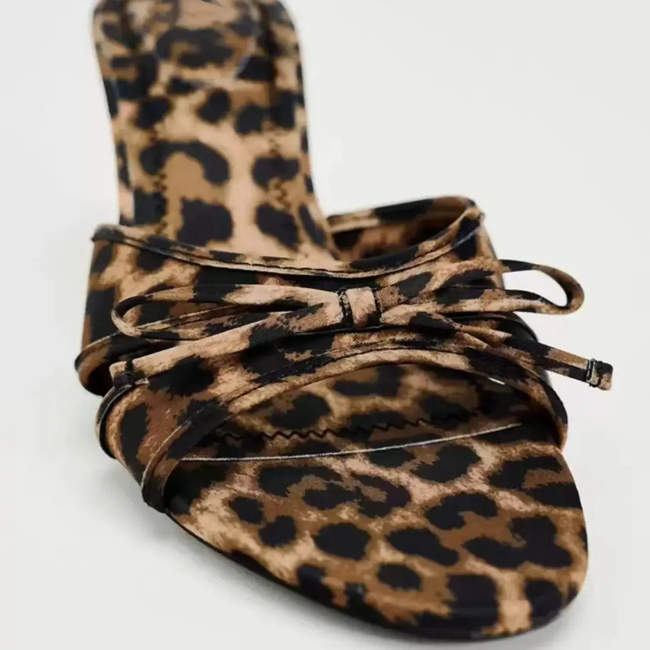 High Quality Women Shoes Bow Knot Leopard Print
