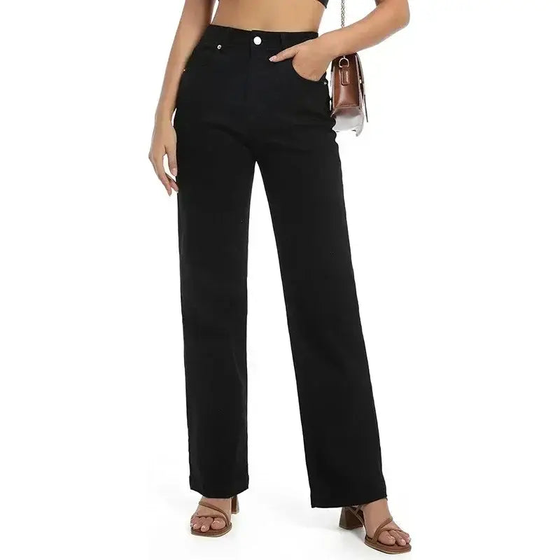 Female Straight Leg Jeans Women Low Rise