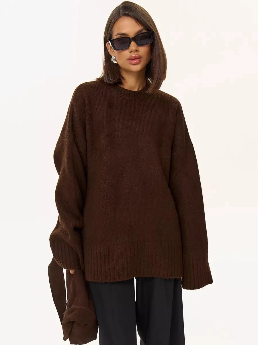 Women’s Crew Neck Vintage Oversize Trendy Sweater