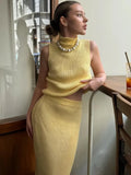 Elegant Knitted Top Skirts Sets Women - Norellé