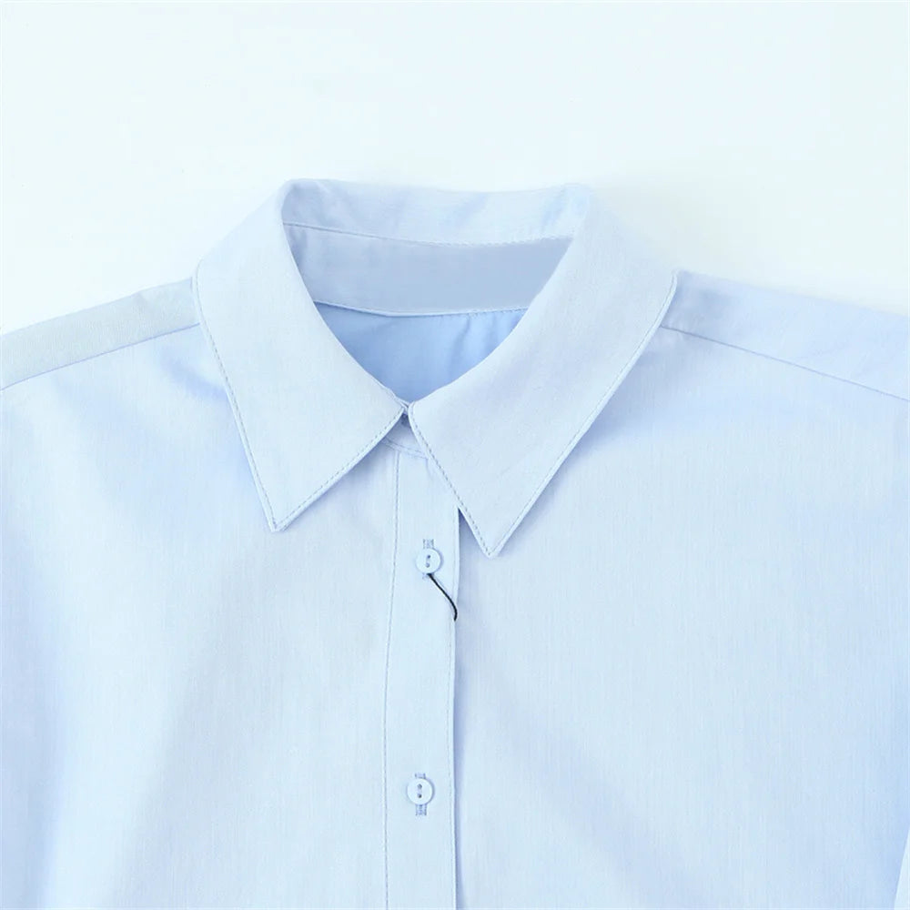 Women’s Casual Waist Button Up Long Sleeved Shirt