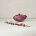 Rose Red Metal Clasp Shoulder Messenger Acrylic Box Clutch
