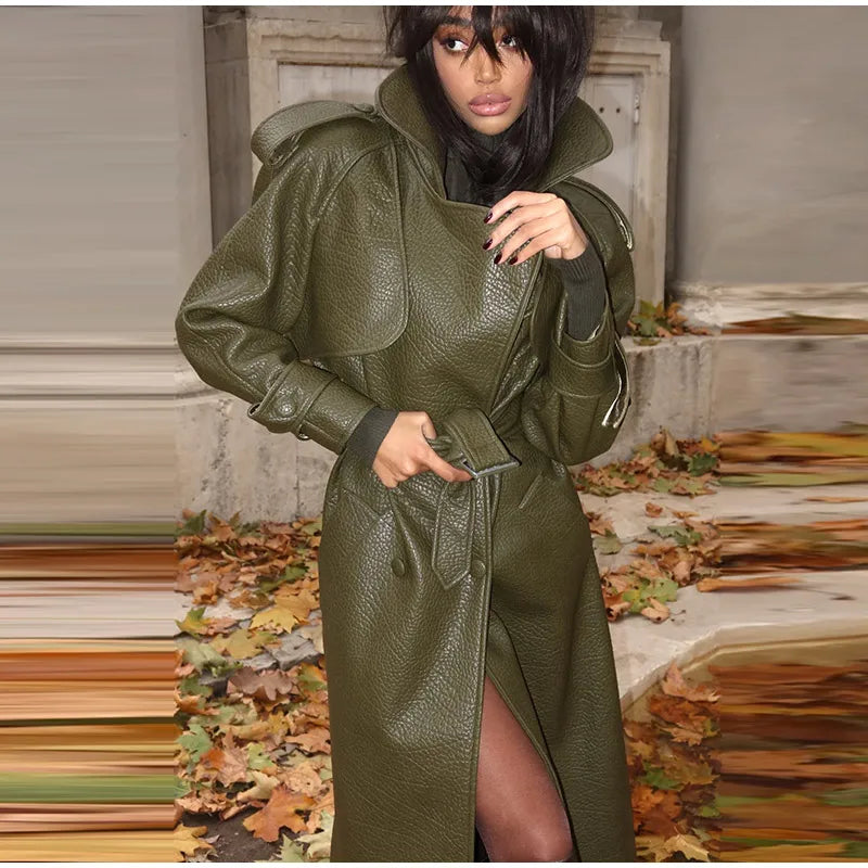 Retro Leather Women’s Coats