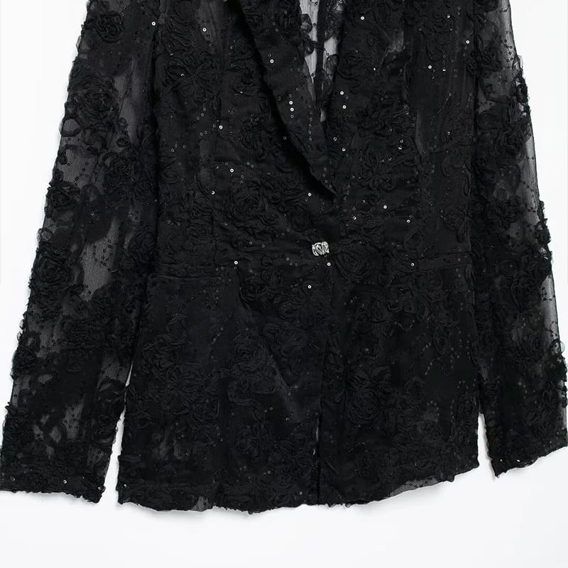 Solid Lace Loose Women Jacket