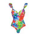 Women's Colorful Print Deep V One Piece Bikini Set - Norellé