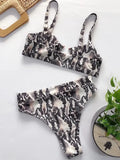 Snake Printed Female Swimsuit High Waist Bikini Women Swimwear - Norellé