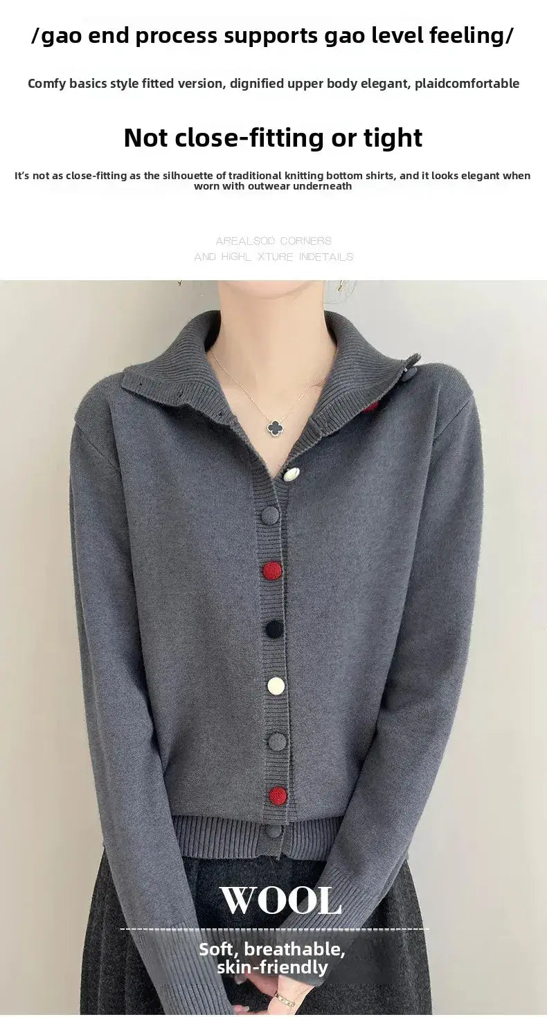 High Neck Knitted Sweater Cardigan Women’s