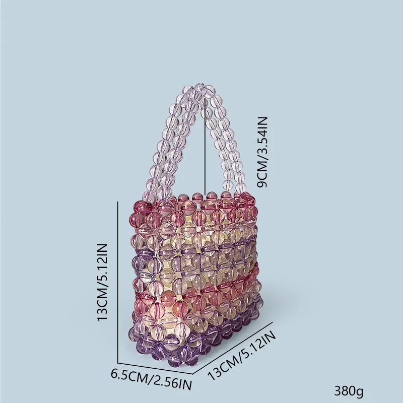 Handmade Beaded Woven Bucket Bag