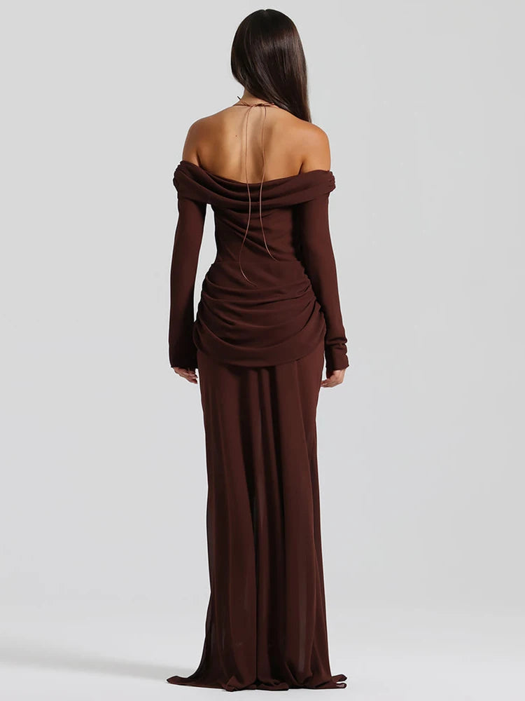 Hollow Out Ruched Maxi Dress Women - Norellé
