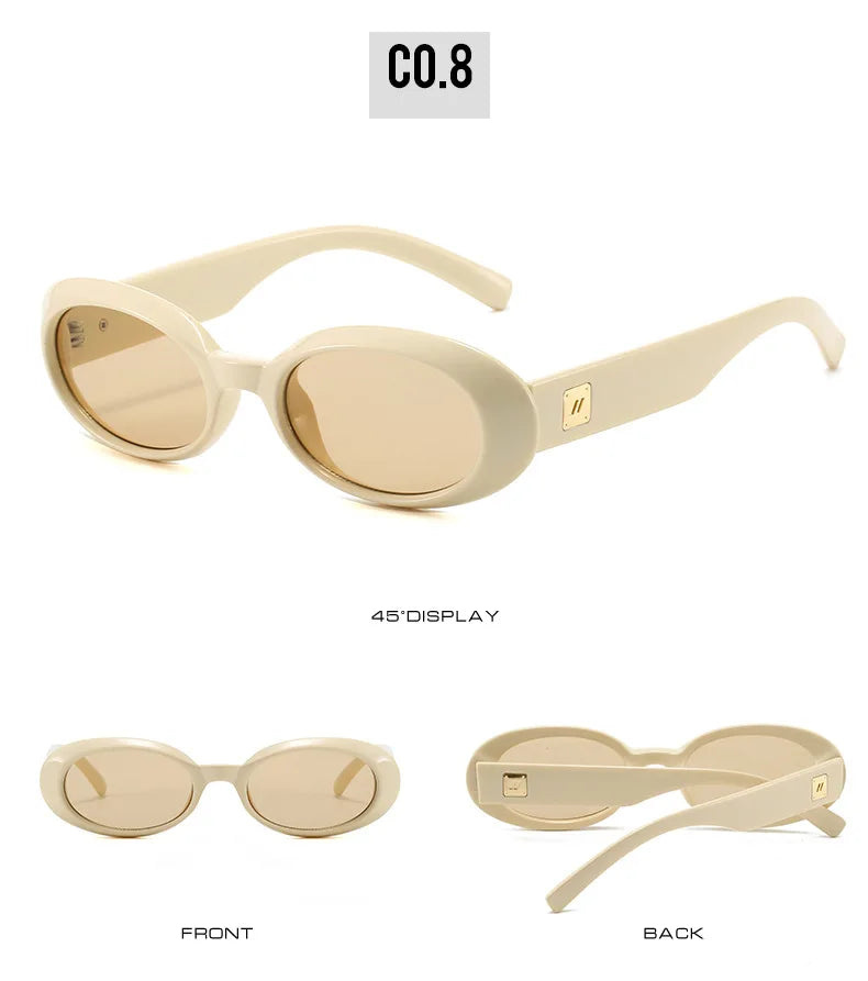 Classic Small Oval Sunglasses for Women
